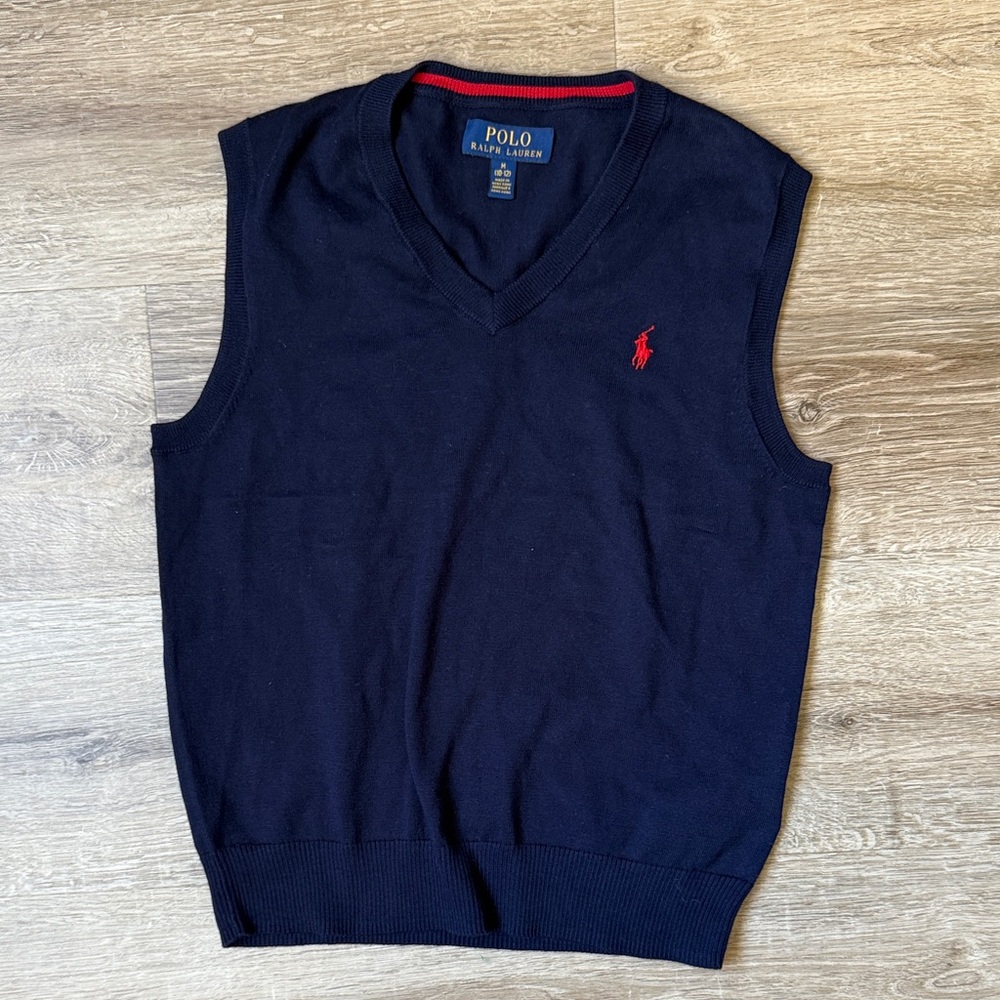 Polo by Ralph Lauren Men's Dark Blue V-Neck Sweater Vest